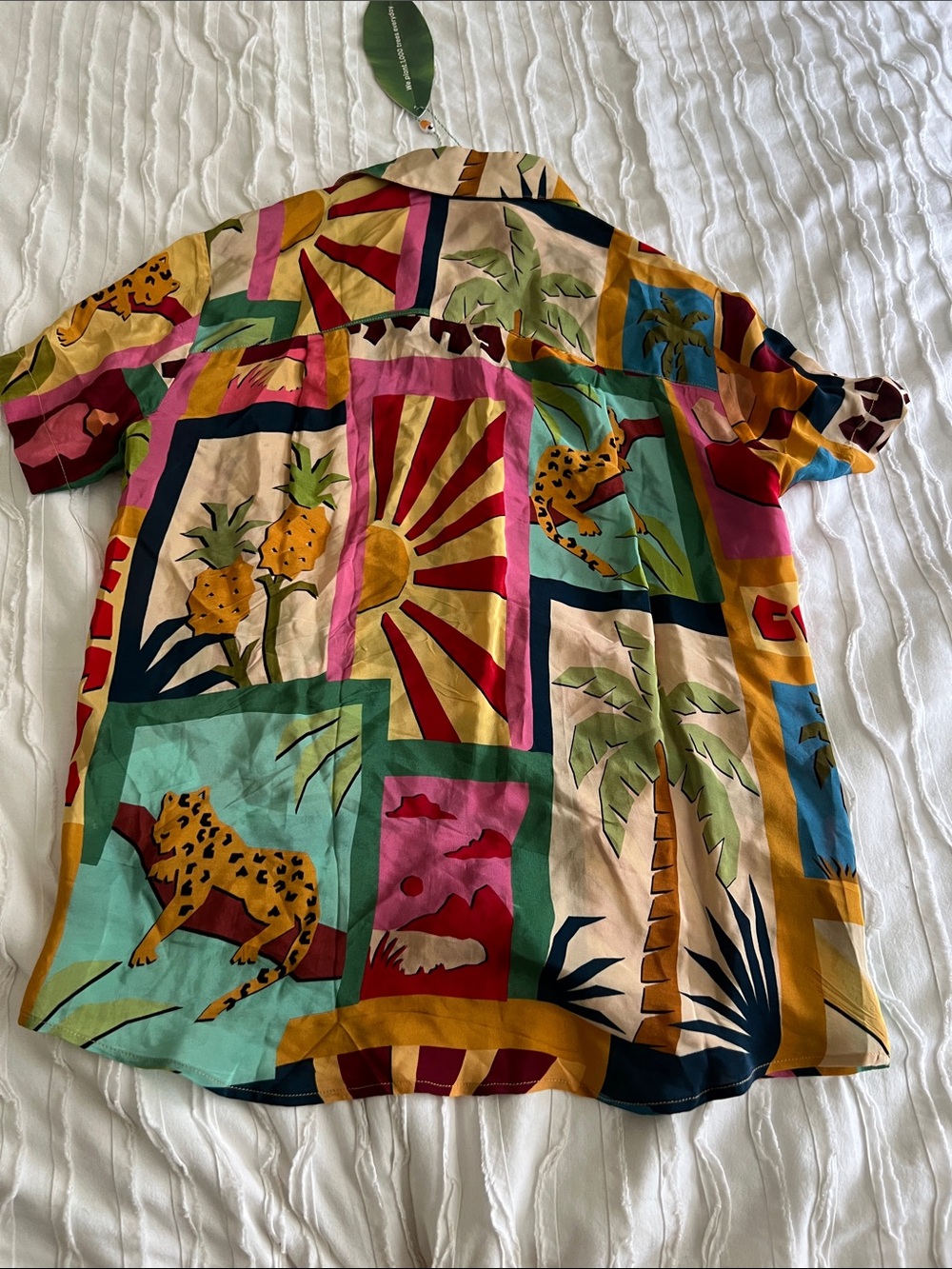Farm Rio Tropical Patchwork Button-Up Shirt - Picture 7 of 10